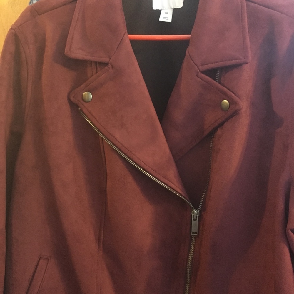 Wine Moto Jacket.